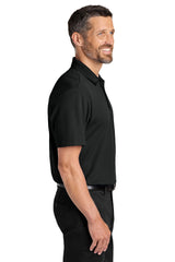 Port Authority Mens Plaited Pique Short Sleeve Polo Shirt - Deep Black - Coming Soon