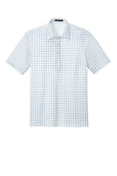 Port Authority Mens Shirt Collar Short Sleeve Polo Shirt - Black/Carolina Blue Check - Coming Soon