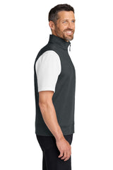 Port Authority Mens C-FREE Double Knit 1/4 Zip Vest - Heather Steel Grey - Coming Soon