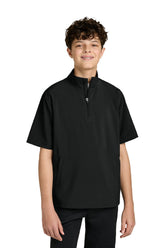 Richardson Youth Barrage Short Sleeve 1/4 Zip Wind Jacket - Black - Coming Soon