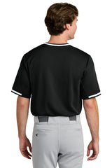 Sport-Tek Mens Tough Mesh V-Neck Baseball Jersey - Black - Coming Soon