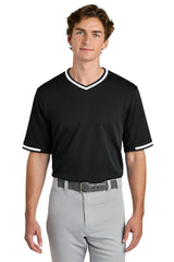 Sport-Tek Mens Tough Mesh V-Neck Baseball Jersey - Black - Coming Soon