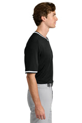Sport-Tek Mens Tough Mesh V-Neck Baseball Jersey - Black - Coming Soon
