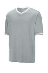 Sport-Tek Mens Tough Mesh V-Neck Baseball Jersey - Silver Grey - Coming Soon