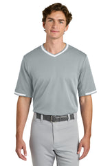 Sport-Tek Mens Tough Mesh V-Neck Baseball Jersey - Silver Grey - Coming Soon