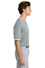 Sport-Tek Mens Tough Mesh V-Neck Baseball Jersey - Silver Grey - Coming Soon