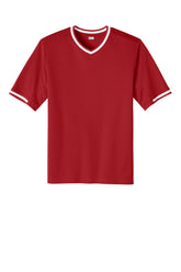 Sport-Tek Mens Tough Mesh V-Neck Baseball Jersey - True Red - Coming Soon