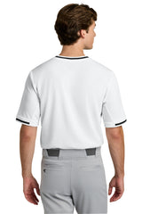 Sport-Tek Mens Tough Mesh V-Neck Baseball Jersey - White - Coming Soon