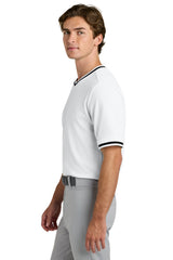 Sport-Tek Mens Tough Mesh V-Neck Baseball Jersey - White - Coming Soon