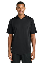Sport-Tek Mens Club Short Sleeve Hooded T-Shirt Hoodie - Black - Coming Soon