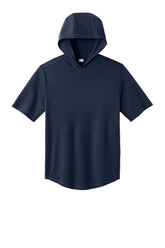 Sport-Tek Mens Club Short Sleeve Hooded T-Shirt Hoodie - True Navy Blue - Coming Soon