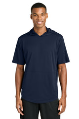Sport-Tek Mens Club Short Sleeve Hooded T-Shirt Hoodie - True Navy Blue - Coming Soon