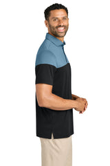 TravisMathew Mens Onward Colorblock Short Sleeve Polo Shirt - Copen Blue/Black - Coming Soon