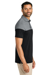 TravisMathew Mens Onward Colorblock Short Sleeve Polo Shirt - Heather Quiet Shade Grey/Black - Coming Soon
