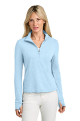 TravisMathew Womens Onward 1/4 Zip Sweatshirt w/ Pockets - Heather Airy Blue - Coming Soon