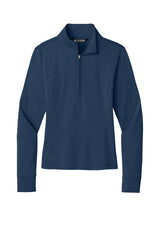 TravisMathew Womens Onward 1/4 Zip Sweatshirt w/ Pockets - Heather Navy Blue - Coming Soon