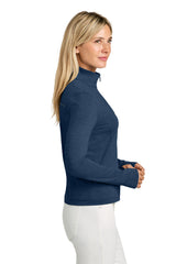 TravisMathew Womens Onward 1/4 Zip Sweatshirt w/ Pockets - Heather Navy Blue - Coming Soon