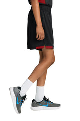 Sport-Tek Youth Club Shorts - Black/Deep Red - Coming Soon
