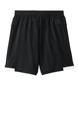 Sport-Tek Youth Club Shorts - Black/White - Coming Soon