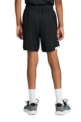Sport-Tek Youth Club Shorts - Black/White - Coming Soon