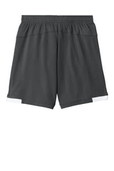 Sport-Tek Youth Club Shorts - Iron Grey/White - Coming Soon