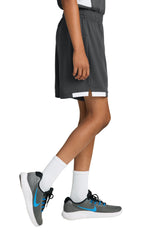 Sport-Tek Youth Club Shorts - Iron Grey/White - Coming Soon