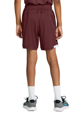 Sport-Tek Youth Club Shorts - Maroon/White - Coming Soon