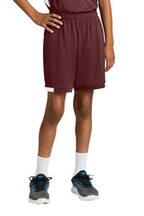 Sport-Tek Youth Club Shorts - Maroon/White - Coming Soon