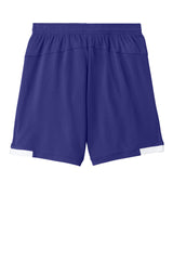 Sport-Tek Youth Club Shorts - Purple/White - Coming Soon