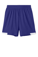 Sport-Tek Youth Club Shorts - Purple/White - Coming Soon