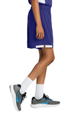 Sport-Tek Youth Club Shorts - Purple/White - Coming Soon