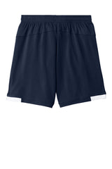 Sport-Tek Youth Club Shorts - True Navy Blue/White - Coming Soon