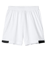 Sport-Tek Youth Club Shorts - White/Black - Coming Soon