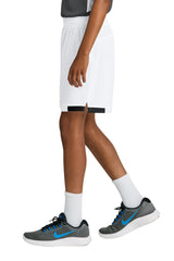 Sport-Tek Youth Club Shorts - White/Black - Coming Soon