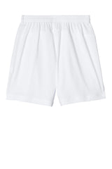 Sport-Tek Youth Club Shorts - White/White - Coming Soon