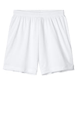 Sport-Tek Youth Club Shorts - White/White - Coming Soon