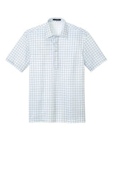 Port Authority Mens Shirt Collar Short Sleeve Polo Shirt - Black/Carolina Blue Check - Coming Soon