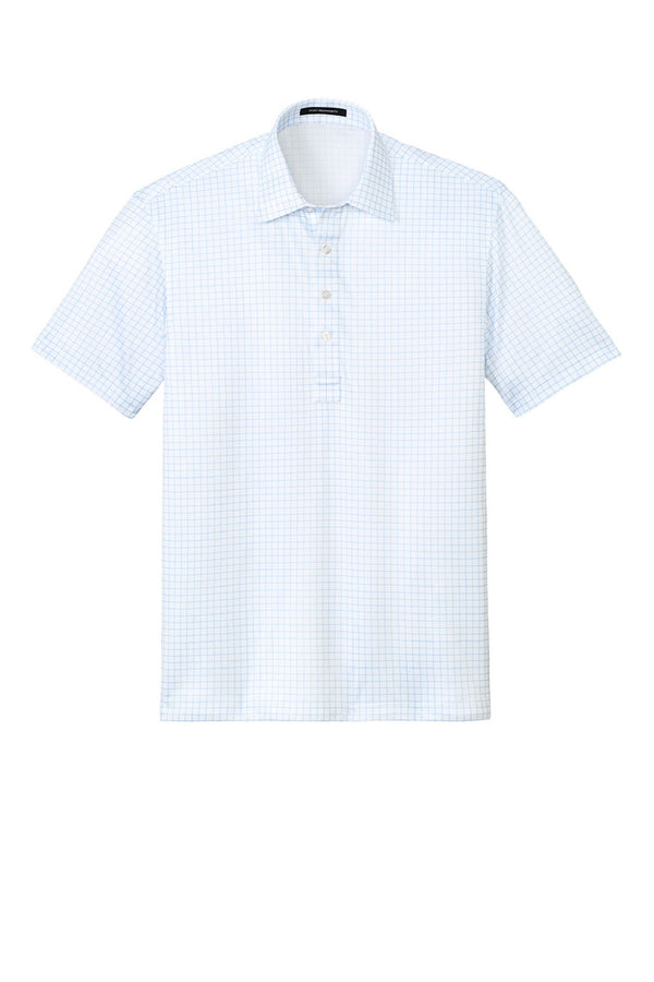 Port Authority Mens Shirt Collar Short Sleeve Polo Shirt - Cloud Blue Check - Coming Soon