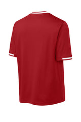 Sport-Tek Mens Tough Mesh V-Neck Baseball Jersey - True Red - Coming Soon