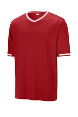 Sport-Tek Mens Tough Mesh V-Neck Baseball Jersey - True Red - Coming Soon