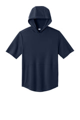 Sport-Tek Mens Club Short Sleeve Hooded T-Shirt Hoodie - True Navy Blue - Coming Soon