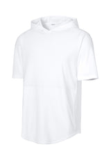 Sport-Tek Mens Club Short Sleeve Hooded T-Shirt Hoodie - White - Coming Soon