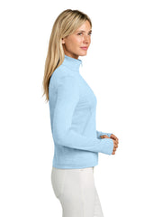 TravisMathew Womens Onward 1/4 Zip Sweatshirt w/ Pockets - Heather Airy Blue - Coming Soon