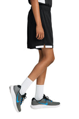 Sport-Tek Youth Club Shorts - Black/White - Coming Soon