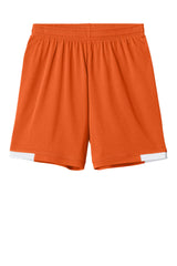 Sport-Tek Youth Club Shorts - Deep Orange/White - Coming Soon