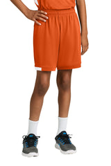 Sport-Tek Youth Club Shorts - Deep Orange/White - Coming Soon