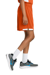 Sport-Tek Youth Club Shorts - Deep Orange/White - Coming Soon