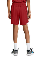 Sport-Tek Youth Club Shorts - Deep Red/White - Coming Soon