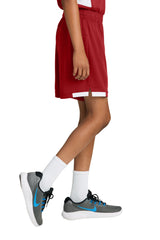 Sport-Tek Youth Club Shorts - Deep Red/White - Coming Soon