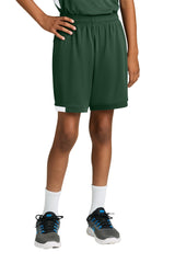 Sport-Tek Youth Club Shorts - Forest Green/White - Coming Soon
